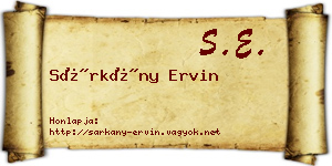 Sárkány Ervin névjegykártya