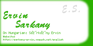 ervin sarkany business card